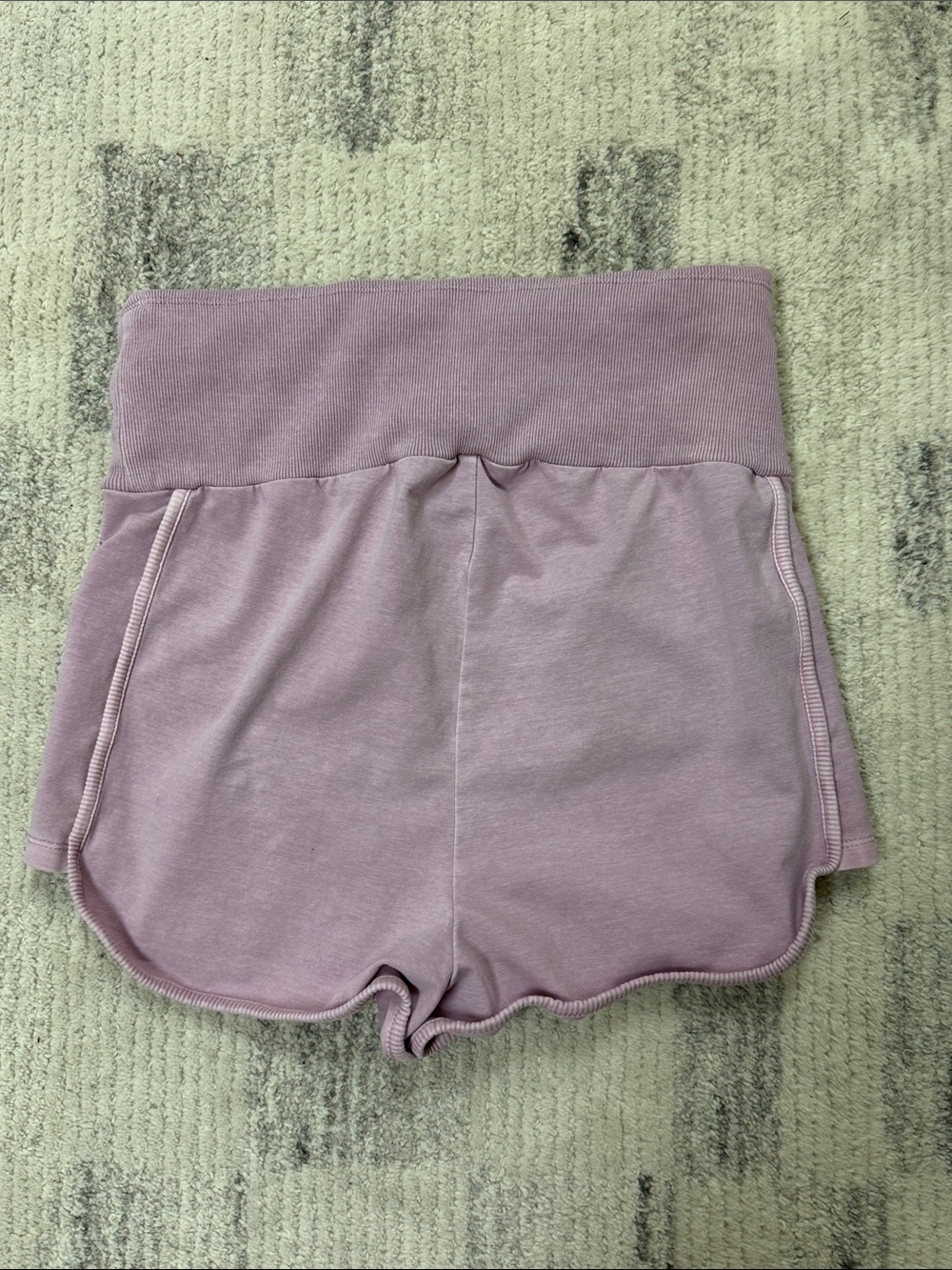 Free People High-Waist Lavender Athletic Shorts with Drawstring - Picture 4 of 4